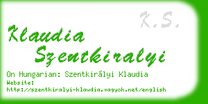 klaudia szentkiralyi business card
